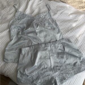 Blue Silk Pajamas size small